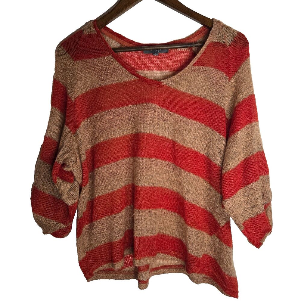 Umgee Striped Loose Knit Sweater Womens Large